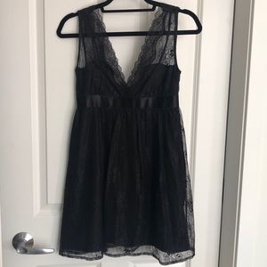 Club Monaco Black Lace Babydoll Dress